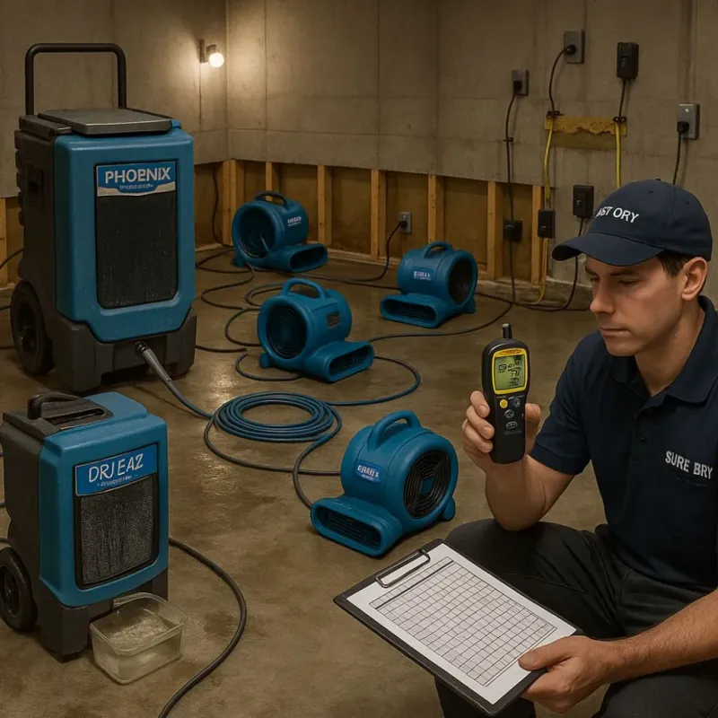Structural Drying and Dehumidification process in Pinehurst, ID